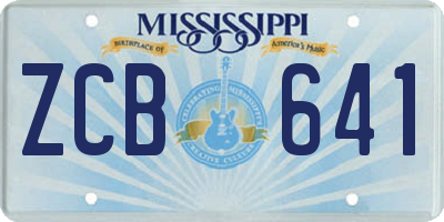 MS license plate ZCB641