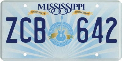 MS license plate ZCB642
