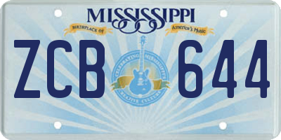 MS license plate ZCB644