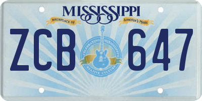 MS license plate ZCB647