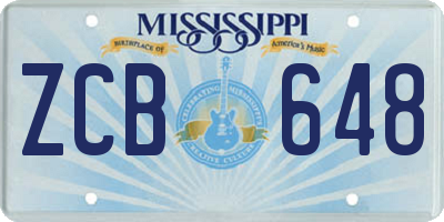 MS license plate ZCB648