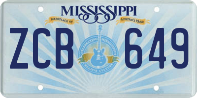 MS license plate ZCB649