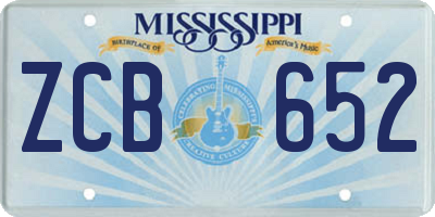 MS license plate ZCB652