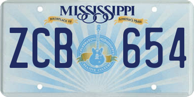 MS license plate ZCB654