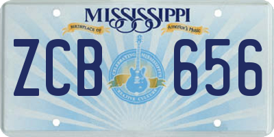 MS license plate ZCB656