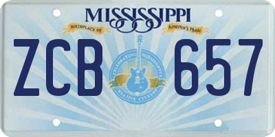 MS license plate ZCB657