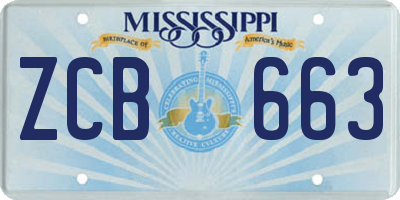 MS license plate ZCB663