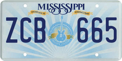 MS license plate ZCB665