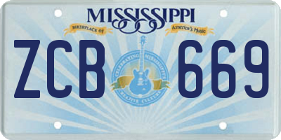 MS license plate ZCB669