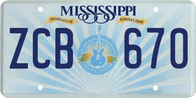 MS license plate ZCB670