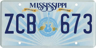 MS license plate ZCB673