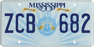 MS license plate ZCB682