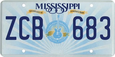 MS license plate ZCB683