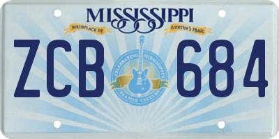 MS license plate ZCB684
