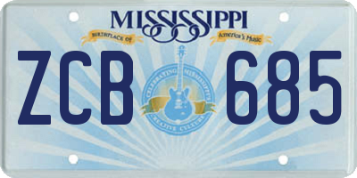 MS license plate ZCB685