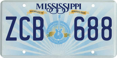 MS license plate ZCB688