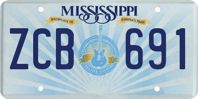 MS license plate ZCB691