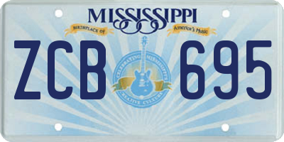 MS license plate ZCB695