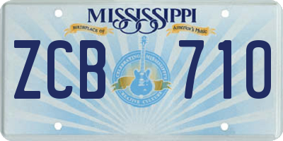 MS license plate ZCB710