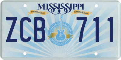 MS license plate ZCB711