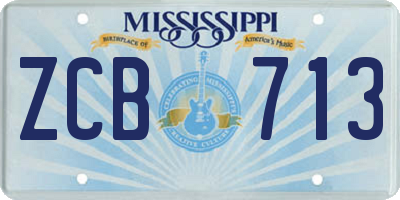 MS license plate ZCB713