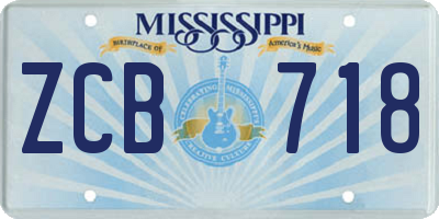 MS license plate ZCB718