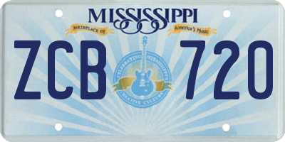MS license plate ZCB720