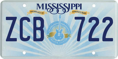 MS license plate ZCB722