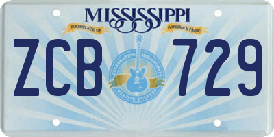MS license plate ZCB729