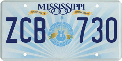 MS license plate ZCB730