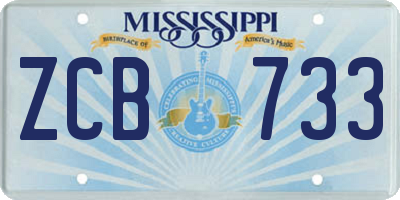MS license plate ZCB733