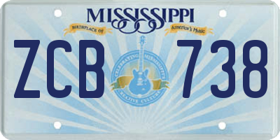 MS license plate ZCB738