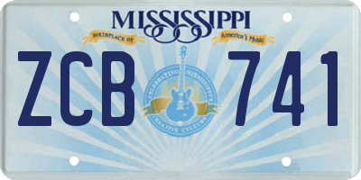 MS license plate ZCB741