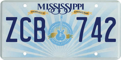MS license plate ZCB742