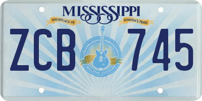 MS license plate ZCB745