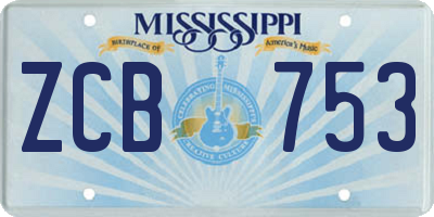 MS license plate ZCB753
