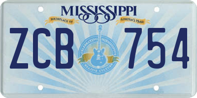 MS license plate ZCB754