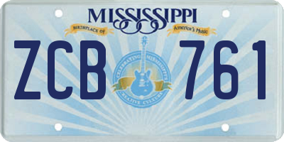 MS license plate ZCB761