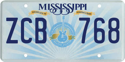 MS license plate ZCB768