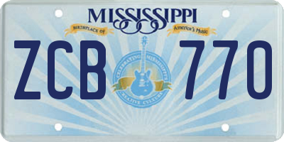 MS license plate ZCB770