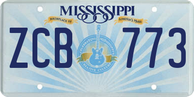 MS license plate ZCB773