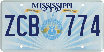 MS license plate ZCB774
