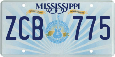 MS license plate ZCB775