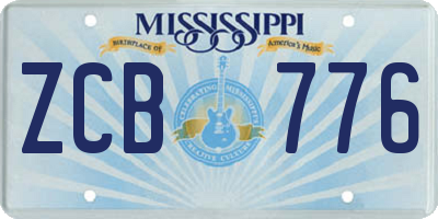 MS license plate ZCB776