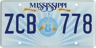 MS license plate ZCB778