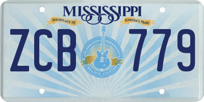 MS license plate ZCB779