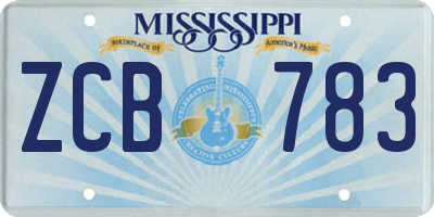 MS license plate ZCB783
