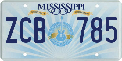 MS license plate ZCB785