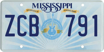 MS license plate ZCB791