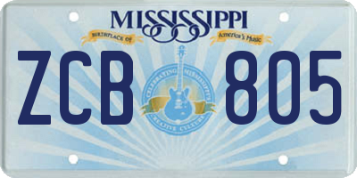 MS license plate ZCB805
